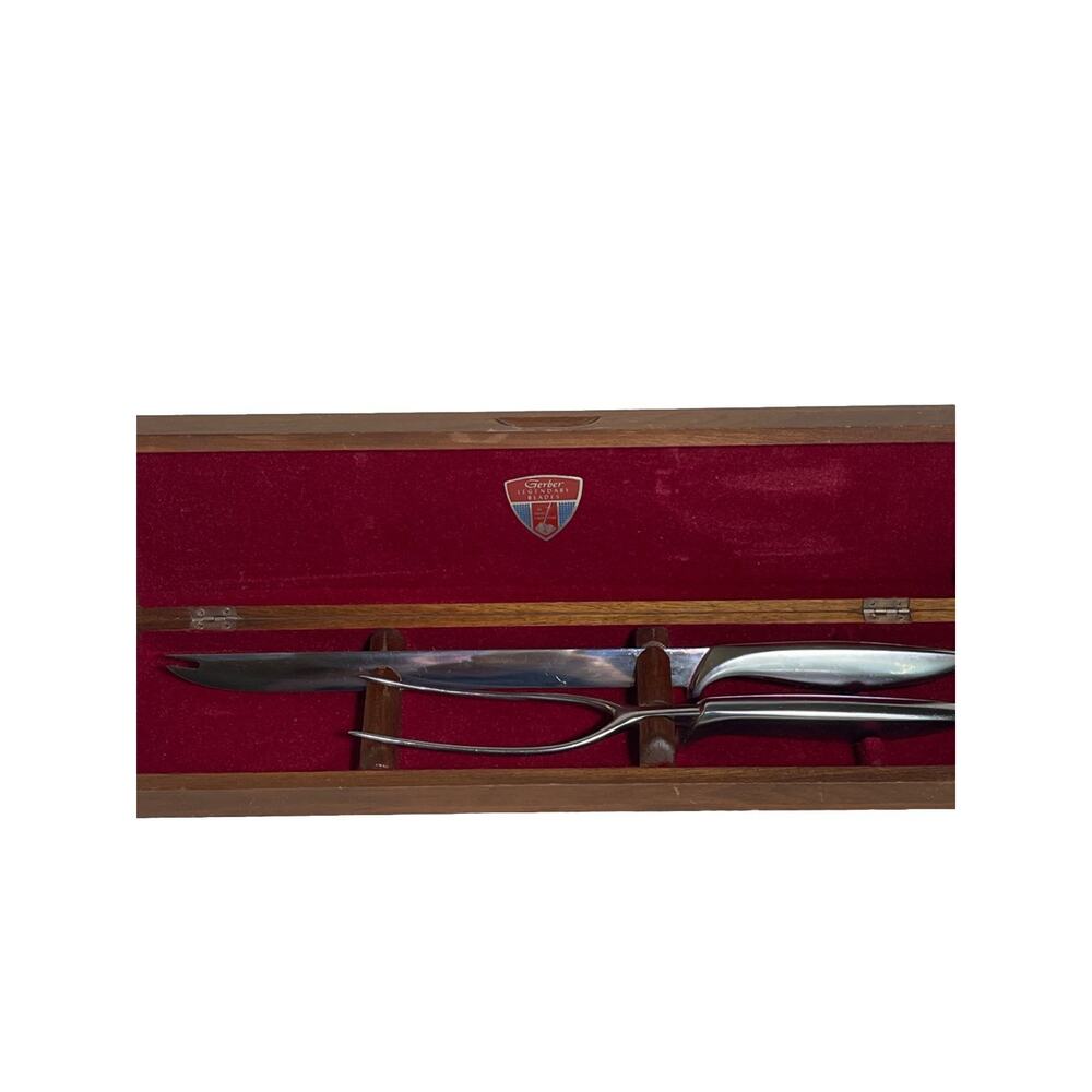 Gerber Legendary Blades 2-Piece Carving Set in Walnut Presentation Case